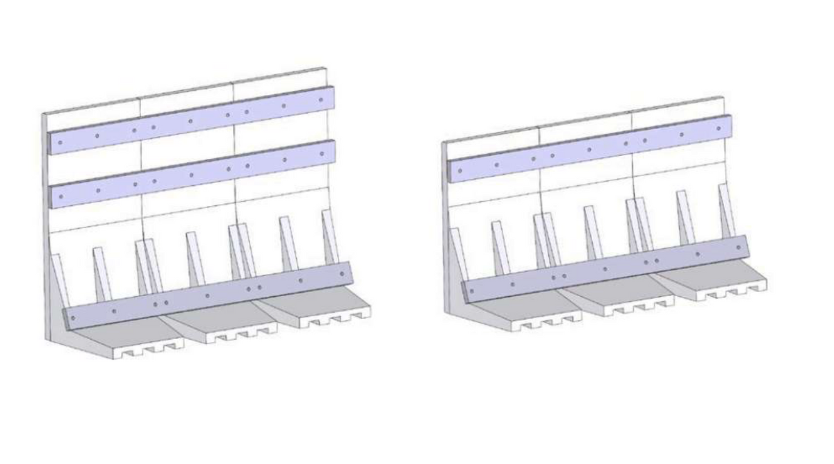 Monteringsprinsipp for L-element med forbindelsesbord